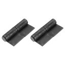 uxcell 溶接可能なフラッグヒンジ 2個入り4-8/9" x 2-5/9" 炭素鋼溶接用ドアヒンジ 取り外し可能なピン付き 金属ゲートスイングドアトレーラーランプ用 溶接可能なリフトオフヒンジ