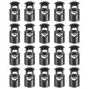 uxcell 20個のプラスチックコードロック、シングルホールスプリングトグルストッパークリップ、ドローストリング、パラコード、バッグ、衣類、手袋のひもロック交...