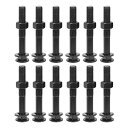 uxcell ナットとワッシャー付きM12x90mmスクエアネックキャリッジボルト 12セット304ステンレススチールラウンドヘッドスクエアネックコーチボルトス...
