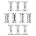 uxcell レターチャー ム、20個8mm - クロムアルファベットスライドチャー ムペンダント、ハーフラインストーンレター、宝石メイキングDIYレザーリスト...