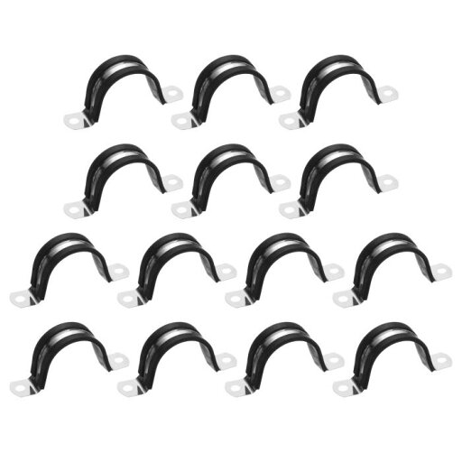 uxcell 14個38mm(1-1/2")ケーブルクランプ 304ステンレススチールラバーコーティングクッション付き絶縁ケーブルクランプ2穴U字ストラップクランプ ラインパイプホースワイヤーコード取り付け用 黒 uxcell 14個38mm(1-1/2")ケーブルクランプ 304ステンレススチールラバーコーティングクッション付き絶縁ケーブルクランプ2穴U字ストラップクランプ ラインパイプホースワイヤーコード取り付け用 黒