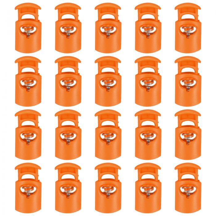 uxcell 20個のプラスチックコードロック、シングルホールスプリングトグルストッパークリップ、ドローストリング、パラコード、バッグ、衣類、手袋のひもロック交...