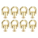 uxcell 8個 ねじ丸頭リベット 8mm プルリングリベットファスナー DIYレザークラフトベルト財布ハンドバッグ用 ねじリベットスタッズ(ライト金色)(4)