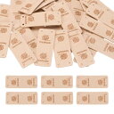 uxcell 50個 手作りレザーラベル 穴付き 長方形レザーハンドメイドタグ エンボスタグ 装飾用DIYクラフト用 パーソナライズされた縫製ラベル 手袋 バッグ ライトピンク