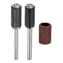 uxcell 3pcs サンディングドラムスリーブセット 1/4インチ 粒度180 研磨用サンドペーパー マンドレル付き ロータリーツール ミニサンディングドラ...