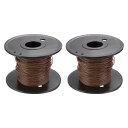 uxcell 30AW Gワイヤー30ゲージストランドワイヤーPVCフックアップワイヤー UL1007めっき銅ワイヤー50m/164ft茶色スプール付き内部接続ワイヤー