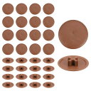 uxcell 200個 ねじキャップカバー 17 x 4mm プラスチック製ねじ飾りカバー フィリ ップスカムフィッティングナット用自己攻釘ねじ 装飾用タッピングファスナー ライト茶色