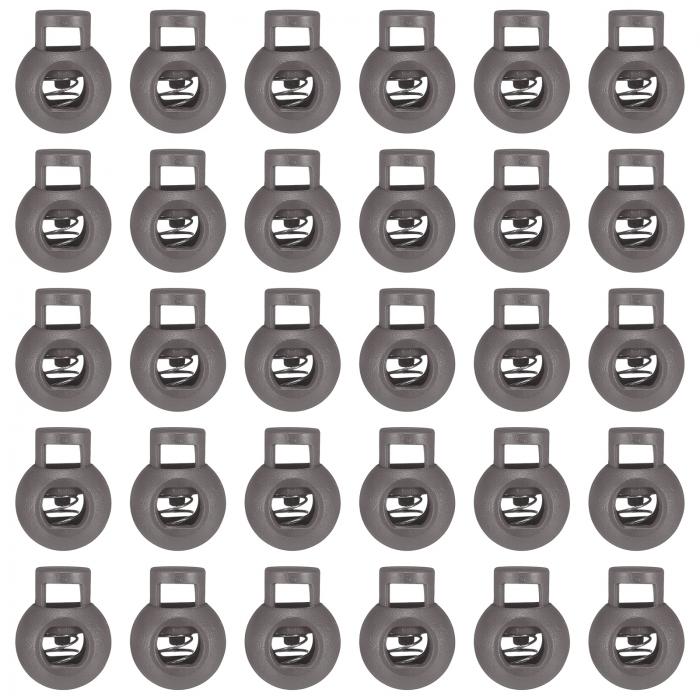 uxcell 50個のプラスチックコードロック、シングルホールスプリングトグルストッパークリップ、ドローストリング、パラコード、バッグ、衣類、手袋のひもロック交...