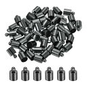 uxcell 100個 レザーコードエンドキャップ 5.5mm ODカラムバケットターミネーター レザーブレスレットやタッセル DIY製作用 メタリック黒色