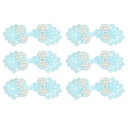 uxcell 中国結び縫い付けボタン 閉じる 6ペア 60x25mm 結び手ボタン ビーズ付き チャイナドレス 唐装 コート 花嫁衣装 (ライトブルー)