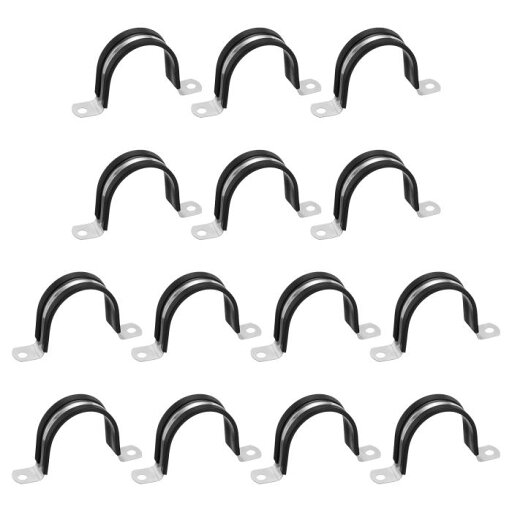 uxcell 14個48mm(1-7/8")ケーブルクランプ 304ステンレススチールラバーコーティングクッション付き絶縁ケーブルクランプ2穴U字ストラップクランプ ラインパイプホースワイヤーコード取り付け用 黒 uxcell 14個48mm(1-7/8")ケーブルクランプ 304ステンレススチールラバーコーティングクッション付き絶縁ケーブルクランプ2穴U字ストラップクランプ ラインパイプホースワイヤーコード取り付け用 黒