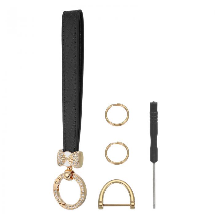 uxcell 女性用レザーリストレットキーチェーンカーキーチェーンリストレット 7