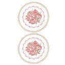 uxcell 2個セット レトロレースプレクッション フランス クロシェドイリーラウンド刺繍ホローカップ花瓶テーブルクッション ダイニングテーブルキッチンパーテ...