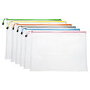 uxcell 6pcs メッシュ ジッパー ポーチ バッグ A3 17