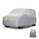 X AUTOHAUX Hondaに対応N-BOX用カーカバーアルミフィルム 綿製屋外フルカーカバー全天候型防水風防日焼け防止運転席ドアジッパー付き