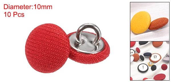 uxcell 10個16L生地布カバーボタン10mm 3/8"丸型金属シャンクサテン製縫製DIYクラフトボタン 花嫁ウェディングスーツドレスレディースシャツセーター用 赤