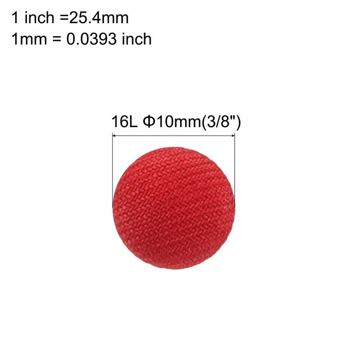 uxcell 10個16L生地布カバーボタン10mm 3/8"丸型金属シャンクサテン製縫製DIYクラフトボタン 花嫁ウェディングスーツドレスレディースシャツセーター用 赤