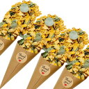 PATIKIL ドライフラワーコンフェッティコーン ドライローズペタル/ステッカー付きの30個のペーパーコーンホルダー ウェディングパーティー エンゲージメント バースデーDIYデコレーション用 イエロー/緑