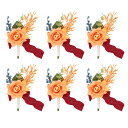 PATIKIL ローズコサージュ 新郎 花嫁 新郎付添人 花嫁付添人 ホームカミング 卒業式 プロムパーティー 結婚式 花 アクセサリー プロムスーツ オレンジ