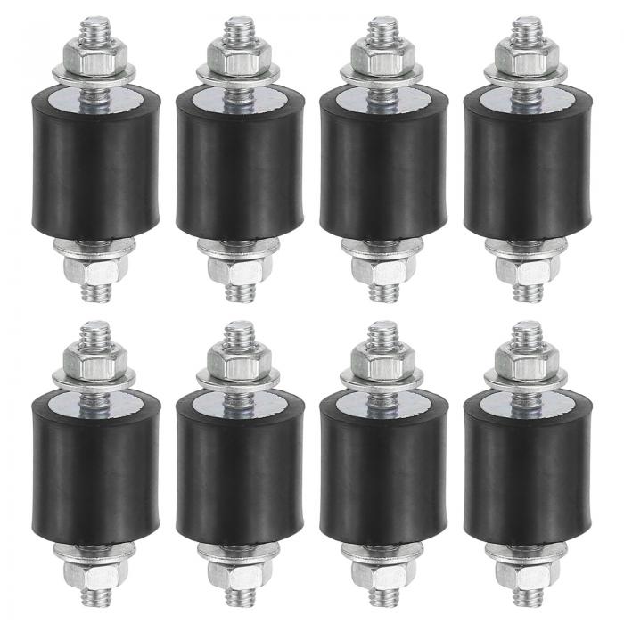 PATIKIL 15x15mm ラバースタッドショックアブソーバー 8 個 M6 ラバー絶縁マウント 円筒形アンチ振動絶..