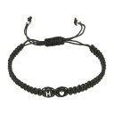 PATIKIL イニシャルブレスレット アルファベットレターHハート編み黒ロープブレスレット 女性向けカップル用調整可能なパーソナライズギフトフレンドシップ