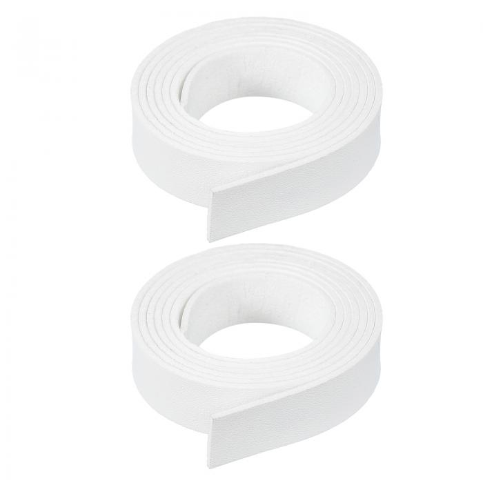 PATIKIL フラットスエードレザーレース、2個1.09ヤードフェイクレザーストラップレザーストリングコードDIYネックレスブレスレットビーズ宝石メイキングタッセルアートクラフト、ホワイト（15mm）