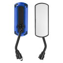Partuto M10ユニバーサルオートバイリアビューミラー ハンドルバーエンドサイドミラー マウント可能 アジャスタブル アイアン プラスチック ブラック ブ...