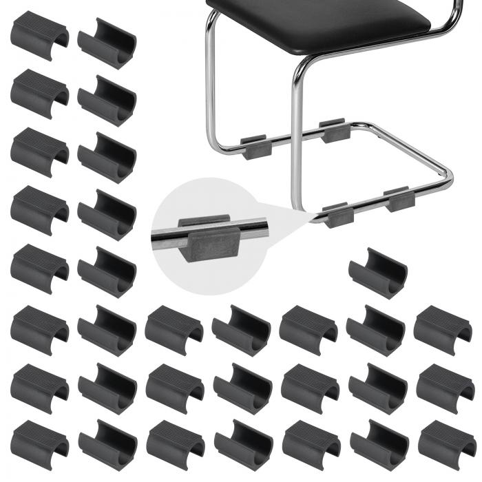 PATIKIL U字型椅子脚キャップ 32個 24mm U字型椅子脚フロアプロテクター 椅子足 長方形椅子脚チップカバー パッド ハードウッドフロア用 スムーズにスライド ホワイト