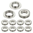 PATIKIL 15.5mm(5/8インチ) ソリッド真鍮製ホールアイレット 10個 アーク表面自己裏打ちグロメット シューズ 衣類 クラフト バッグ レザークラフト用 シルバートーン