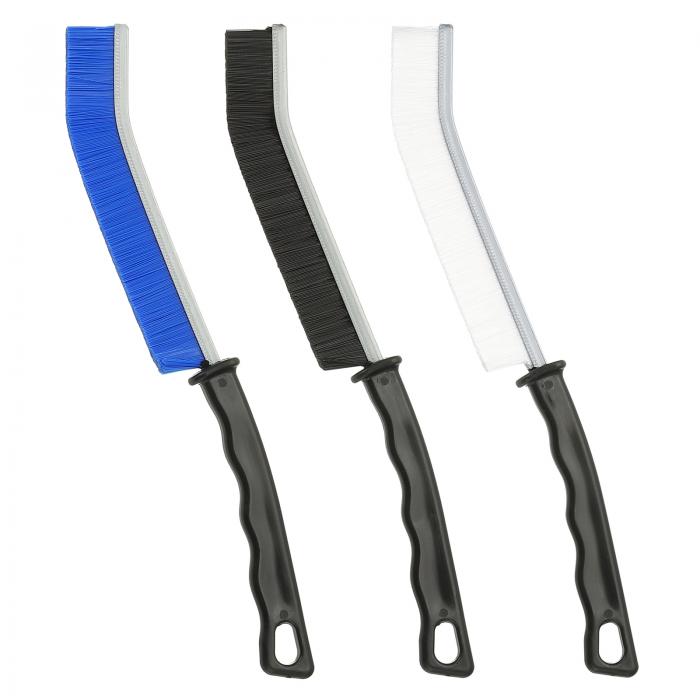 PATIKIL 硬い毛の隙間掃除ブ ラシ、3個入り 家庭用薄型隙間掃除ブ ラシ トイレ 浴室 キッチン タイル ..