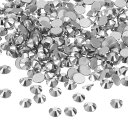 PATIKIL 1600個 SS20 ラウンド フラットバック 水晶 4.6-4.8mm ガラス ラインストーン 宝石 ダイヤモンド DIY 工芸品 衣類 靴 ネイルアート デコレーション用 シルバー