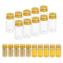PATIKIL 10ml 透明ガラスバイアル 20個 小さな液体サンプルバイアル スクリューキャップ付き 漏れ防止ボトル 空瓶 粉末容器 サンプル用 金