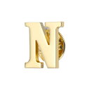 PATIKIL 文字ラペ ルピン イニシャルアルファベット文字 N カラーピン 女性用メンズシャツドレススーツコート襟 金色 文字 N