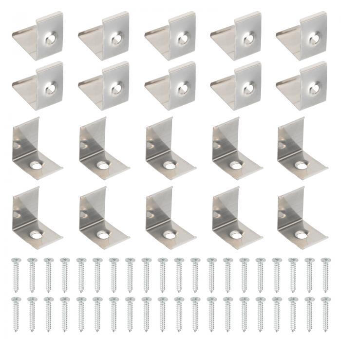 PATIKIL LEDストリップクリップ 30個 ステンレススチール取り付けブ ラケット固定クリップクランプサポ..