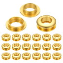PATIKIL 10mm(2/5インチ) ソリッド真鍮製ホールアイレット 20個 アーク表面自己裏打ちグロメット 靴 衣類 クラフト バッグ レザークラフト用 金色