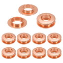 PATIKIL 15.5mm(5/8インチ) 真鍮製ホールアイレット 10個 アーク表面自己裏打ちグロメット シューズ 衣類 クラフト バッグ レザークラフト用 レッドカッパー