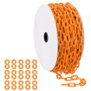 PATIKIL オレンジプラスチックチェーン 長さ28メートル 6mm セーフティバリアチェーンラージプラスチックチェーン長クラウドコントロール キューライン 駐車場 フェンス ゲート コンサート 建設現場装飾