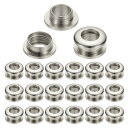 PATIKIL 7mm(2/7インチ) ソリッド真鍮ホールアイレット 20個 アーク表面自己裏打ちグロメットとワッシャー 靴 衣類 クラフト バッグ レザークラフト用 シルバートーン