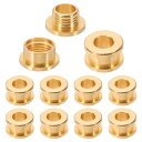 PATIKIL 5mm(1/5インチ) ソリッド真鍮ホールアイレット 10個 フラット自己裏打ちグロメットとワッシャー 靴 衣類 クラフト バッグ レザークラフト用 ライト金色