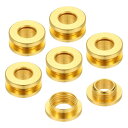 PATIKIL 8mm(1/3インチ) 真鍮製ホールアイレット 6個 フラット自己裏打ちグロメットとワッシャー 靴 衣類 クラフト バッグ レザークラフト用 金色
