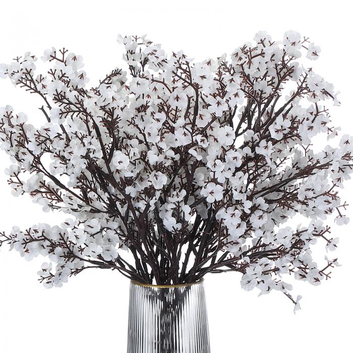 PATIKIL 人工の花、9個のヨーロッパの偽の花DIYブーケ偽の花、家庭用ガーデンキッチンデコレーションウェディングパーティーデコレーションライトホワイト