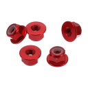 HEROFFIX 5個M4カーフランジナットアルミニウム合金 プラスチックゴムリングフラットヘックスロックフランジナットノンスリップロックフランジワインレッドゴムリング5.4mm/0.21"