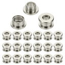 PATIKIL 5mm(1/5インチ) 真鍮製ホールアイレット 20個 フラット自己裏打ちグロメットとワッシャー 靴 衣類 クラフト バッグ レザークラフト用 シルバートーン
