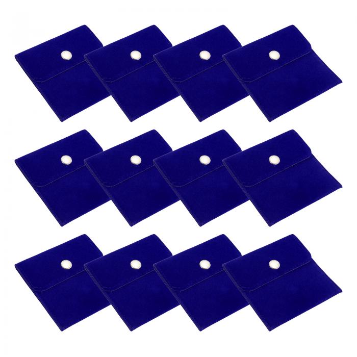 PATIKIL 4x4" 宝石ポーチ 12個入り ベルベットポーチ スナップボタン付き ポータブル収納バッグ イヤリ..