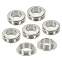 PATIKIL 10mm(2/5インチ) ソリッド真鍮製ホールアイレット 6個 アーク表面自己裏打ちグロメット シューズ 衣類 クラフト バッグ レザークラフト用 ワッシャー付き 模擬銀装飾