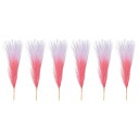PATIKIL 17" 偽 パンパスグラス 6個 ボヘ ミアン装飾 ウェディングフラワーパーティー花瓶アレンジメントセンターピース用 人工 背 高いフワフワ ステム グラデーションピンク