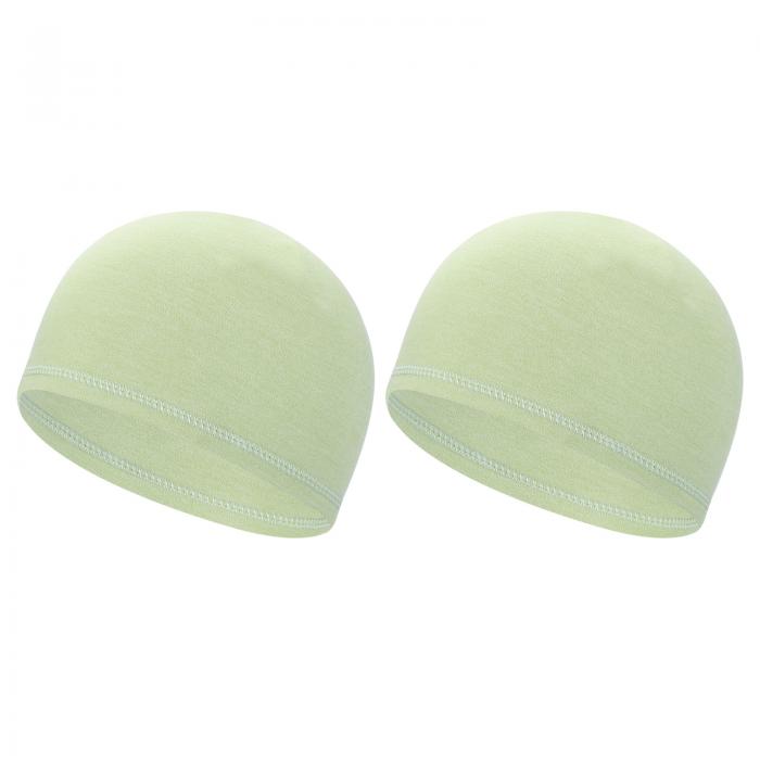 PATIKIL メンズ用ヘルメット用ライナースカルキャップ 2パック汗をかく帽子 伸ばし性サーマルアンダーヘルメット用キャップ 自転車 オートバイ サイクリング用 ライト緑