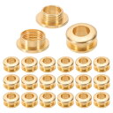 PATIKIL 7mm(2/7インチ) 真鍮製ホールアイレット 20個 アーク表面自己裏打ちグロメット シューズ 衣類 クラフト バッグ レザークラフト用 ライト金色