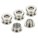 PATIKIL 5mm(1/5インチ) ソリッド真鍮ホールアイレット 4個 フラット自己裏打ちグロメットとワッシャー 靴 衣類 クラフト バッグ レザークラフト用 シルバートーン
