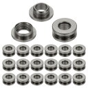 PATIKIL 8mm(1/3インチ) ソリッド真鍮ホールアイレット 20個 フラット自己裏打ちグロメットとワッシャー 靴 衣類 クラフト バッグ レザークラフト用 黒